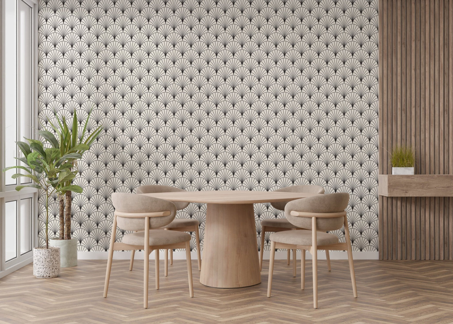 Elegant art deco black arch wallpaper
