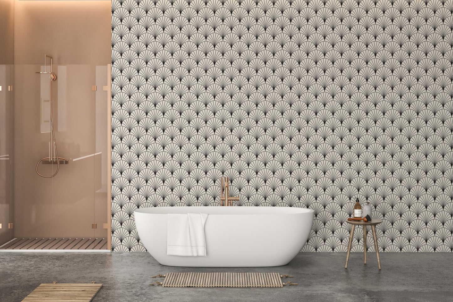 Black and white elegant arch wallpaper design
