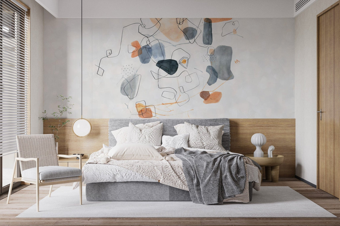 Elegant artful echoes mural for rooms