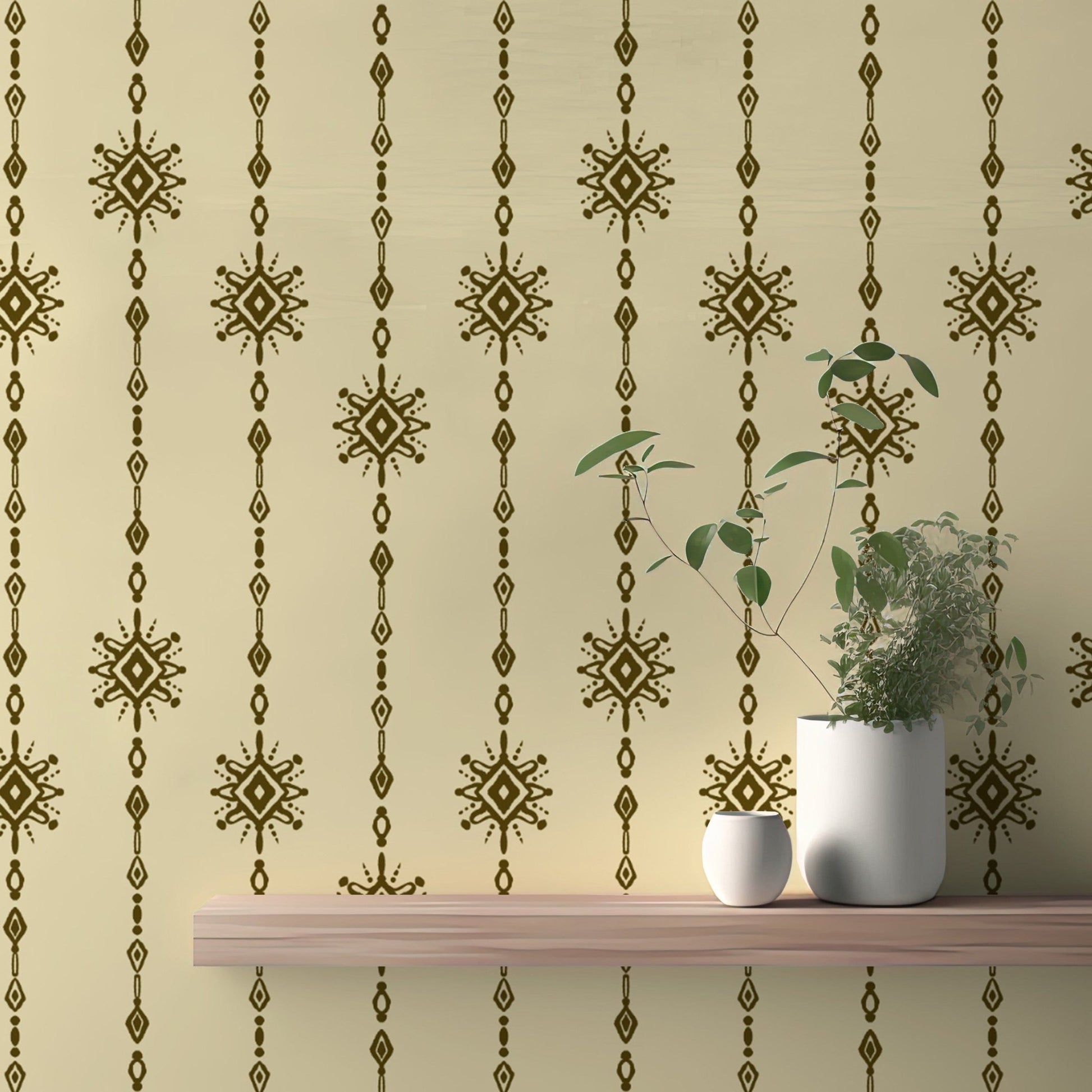 Stylish artistic bead curtain wallpaper for modern interiors. RNM10
