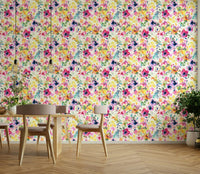 Colorful floral watercolor wallpaper GD764


