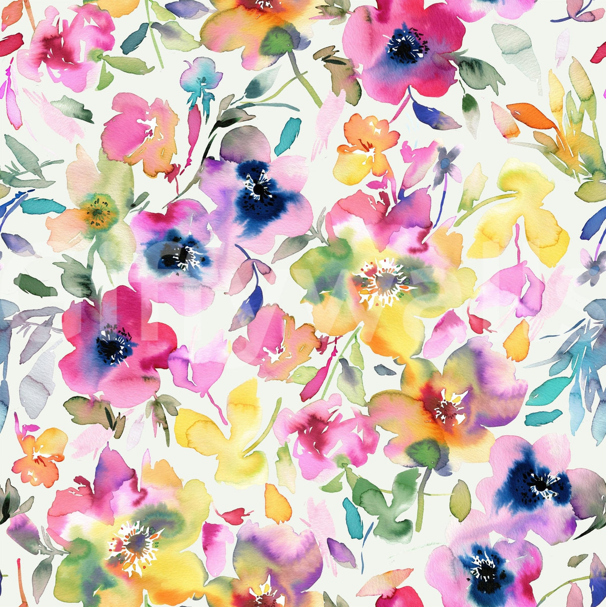 Lively floral brushstroke pattern GD764

