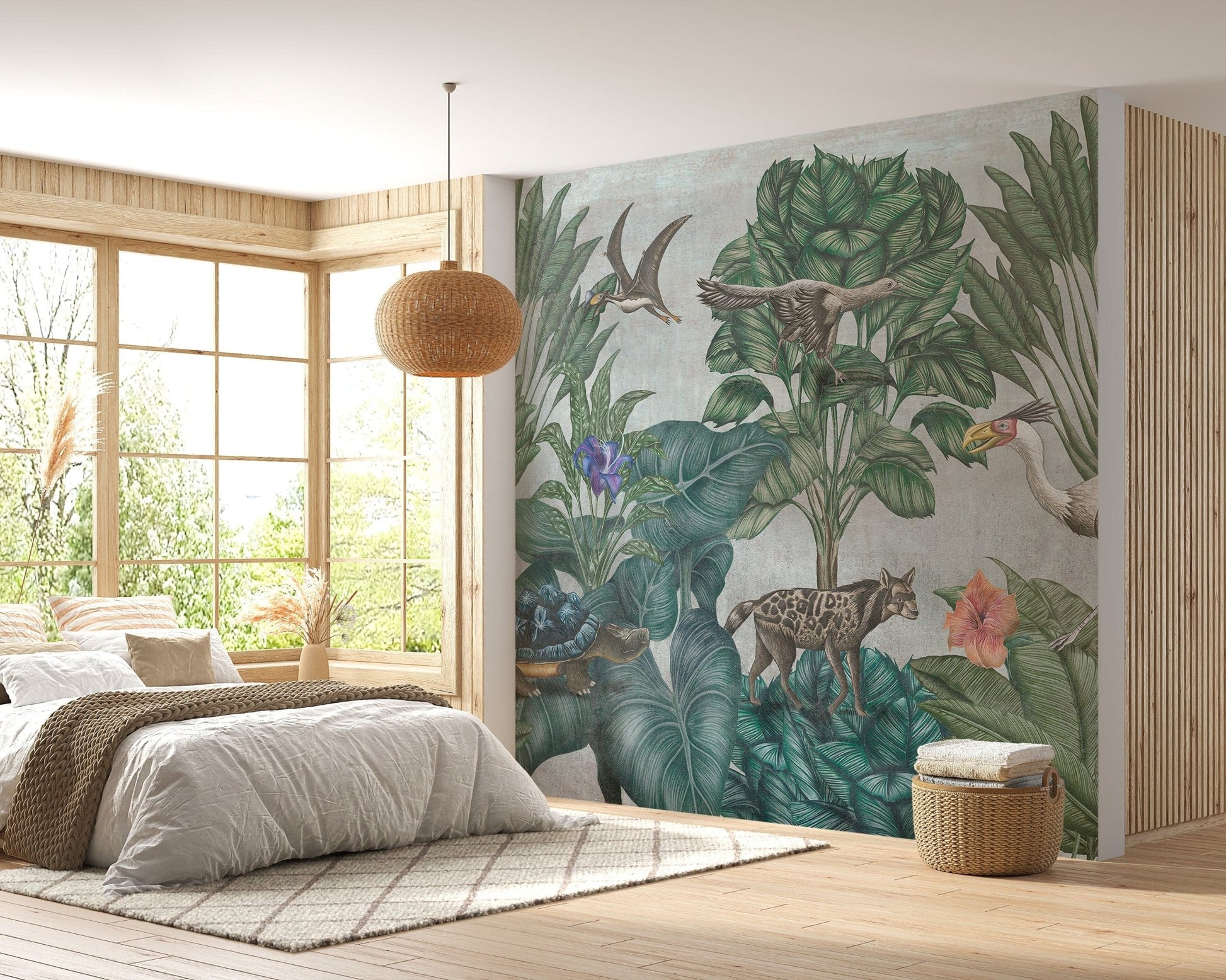 Artistic Painted Wildlife Forest Wallpaper Mural - Giffywalls