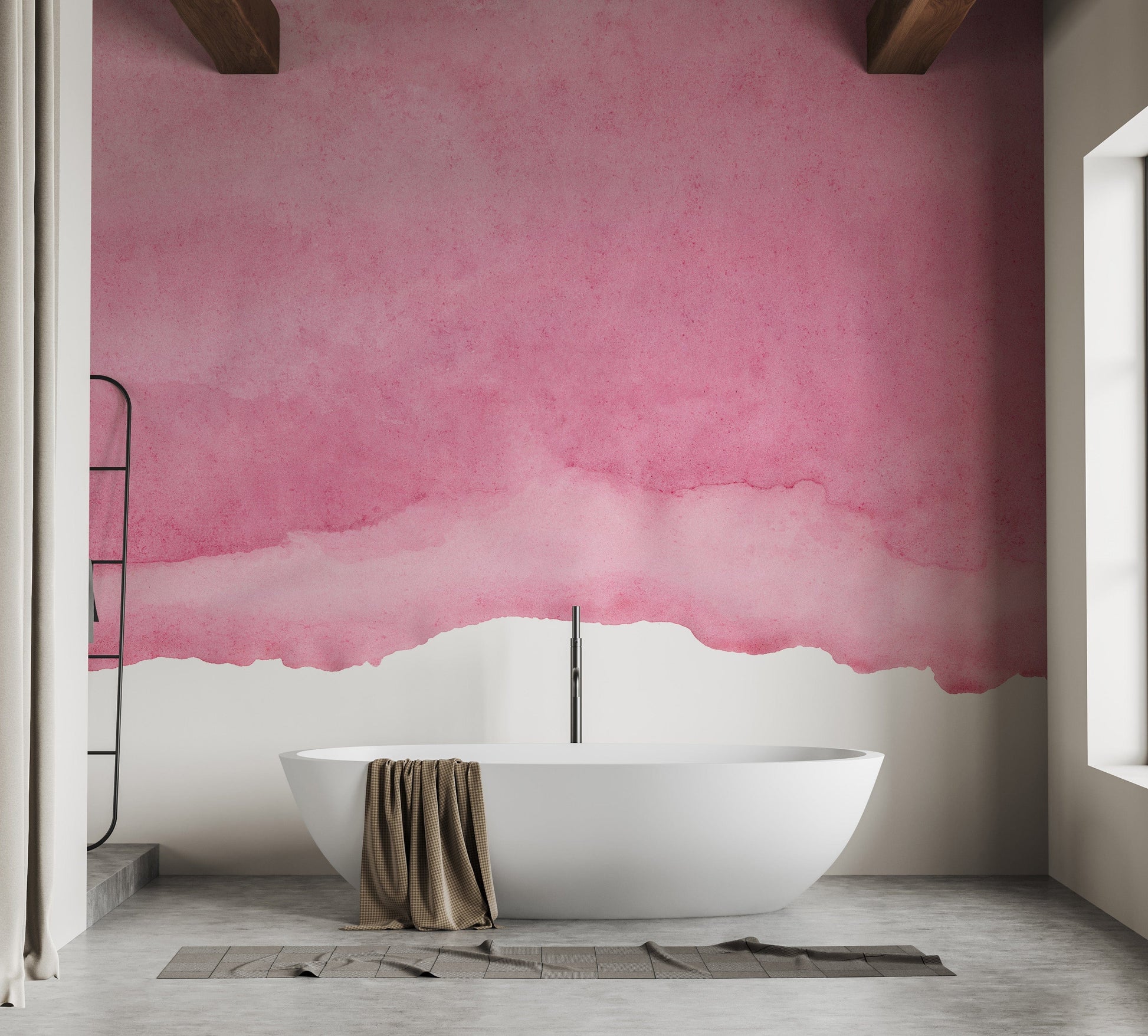 Pink watercolor wallpaper with gradient shades design