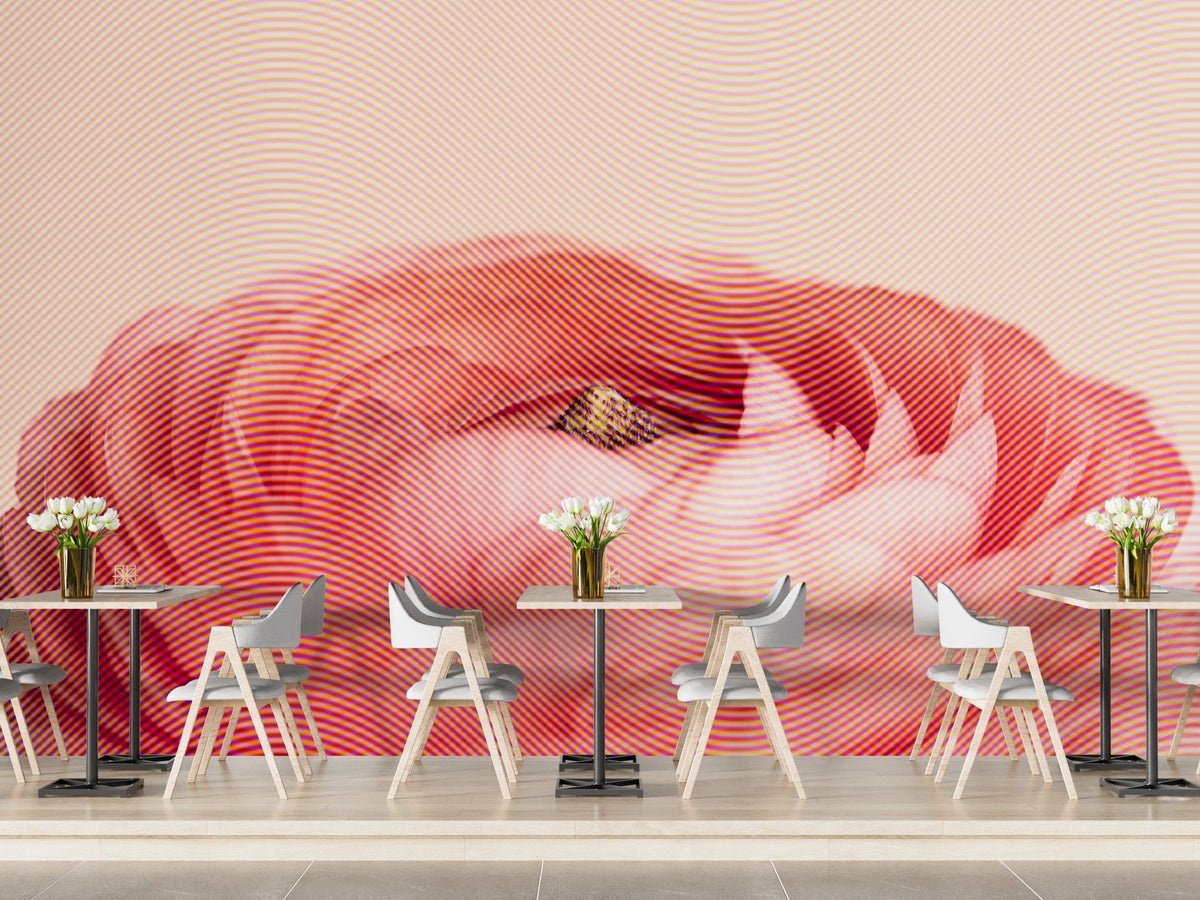 Elegant red rose flower mural for walls A243
