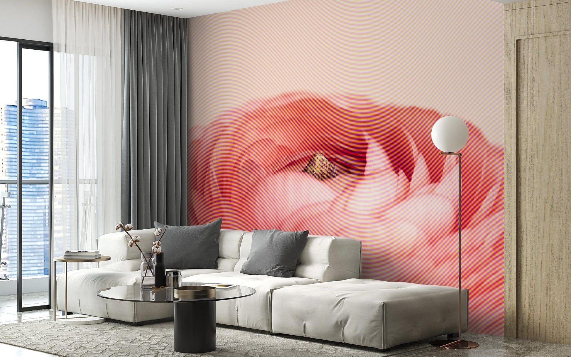 Sophisticated floral mural featuring red roses A243
