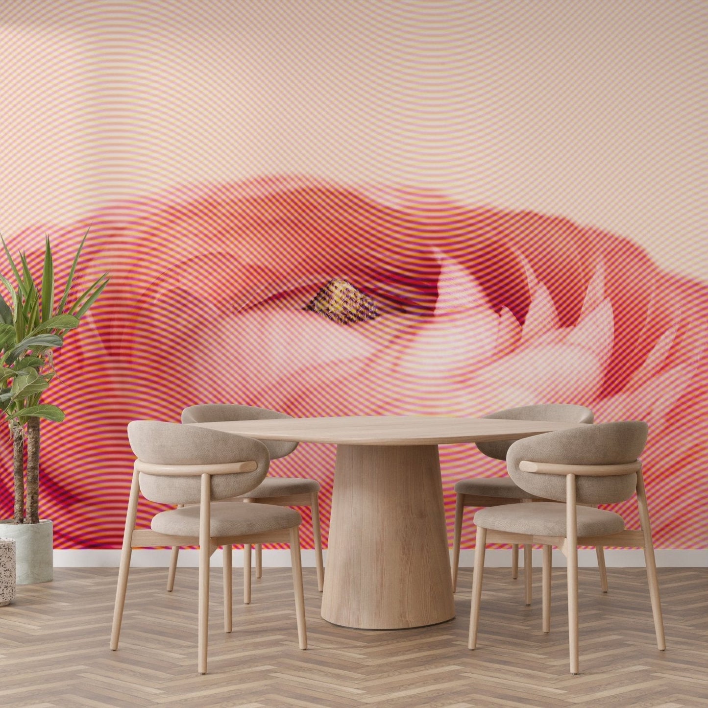 Red rose wall mural with artistic design A243
