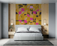 Quirky Artistic Tile Play patterned abstract geometric style wallpaper.