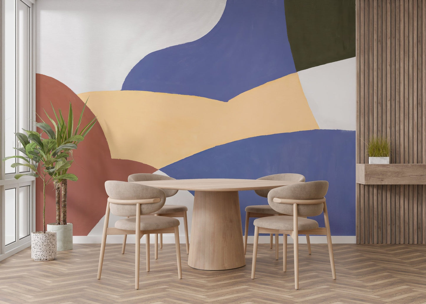 Modern watercolor wallpaper with vivid abstract design, C11