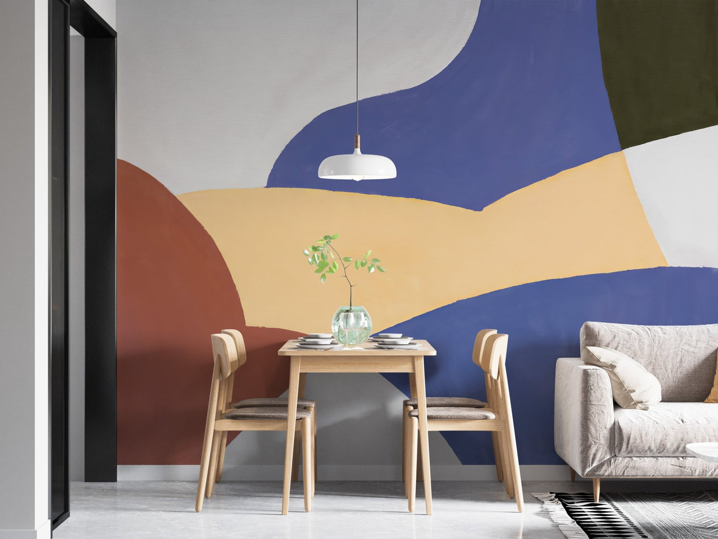 Bold and vibrant watercolor mural wallpaper for walls, C11