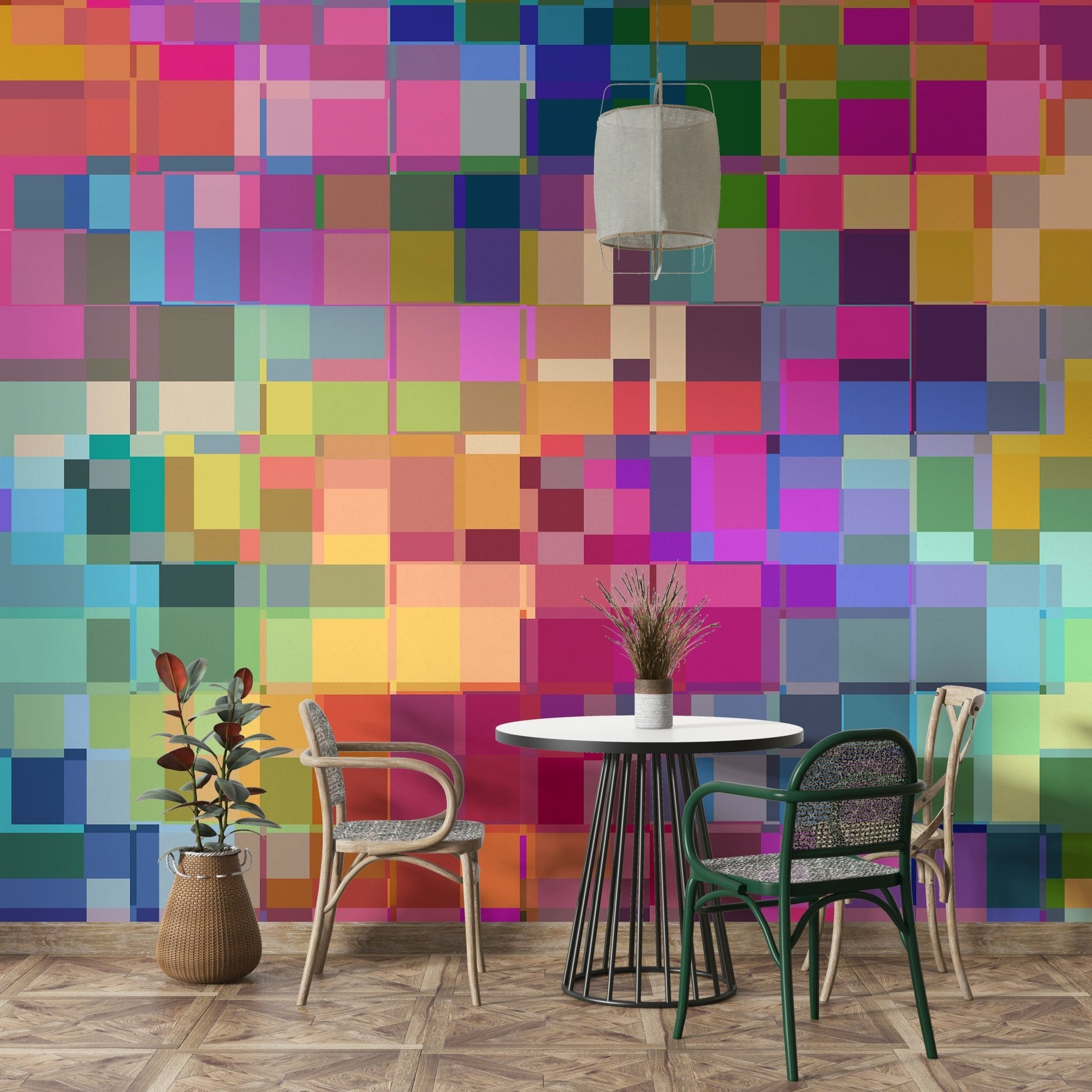 Peel-and-stick Artists Block mural for easy installation, GD2115
