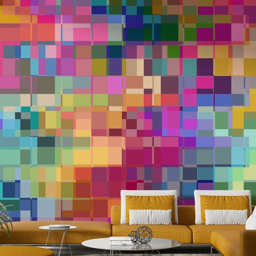 Colorful and bold Artists Block mural for modern interiors, GD2115