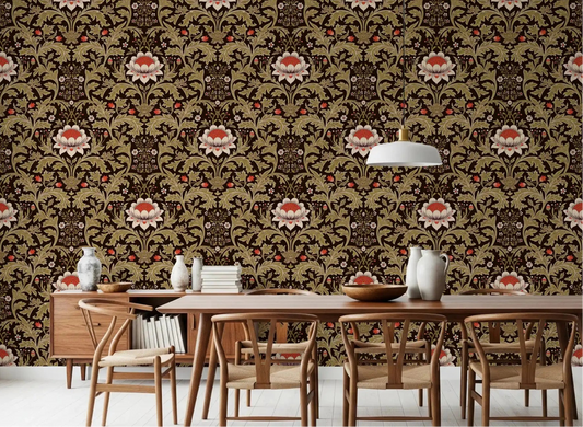 Dining room dresses up with the heritage botanical tapestry wallpaper
GD9570