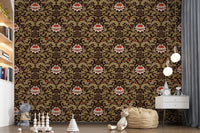 Dense Victorian-style scrollwork builds the surface of this botanical wallpaper
GD9570