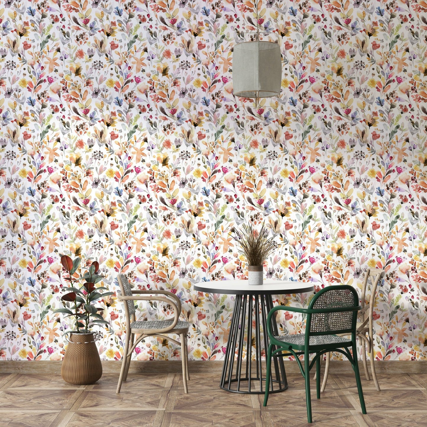 Artsy floral ink print wallpaper GD765

