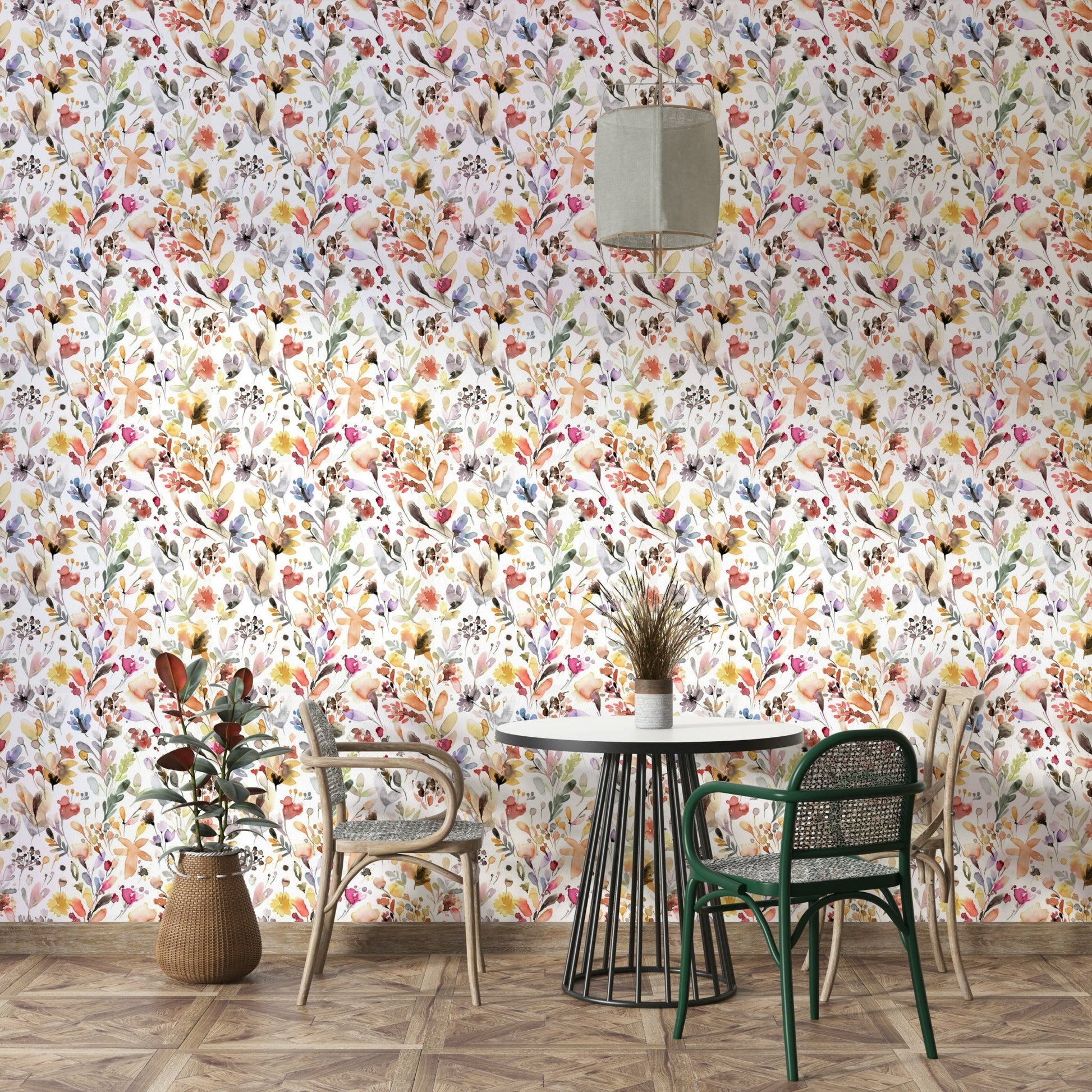 Artsy floral ink print wallpaper GD765

