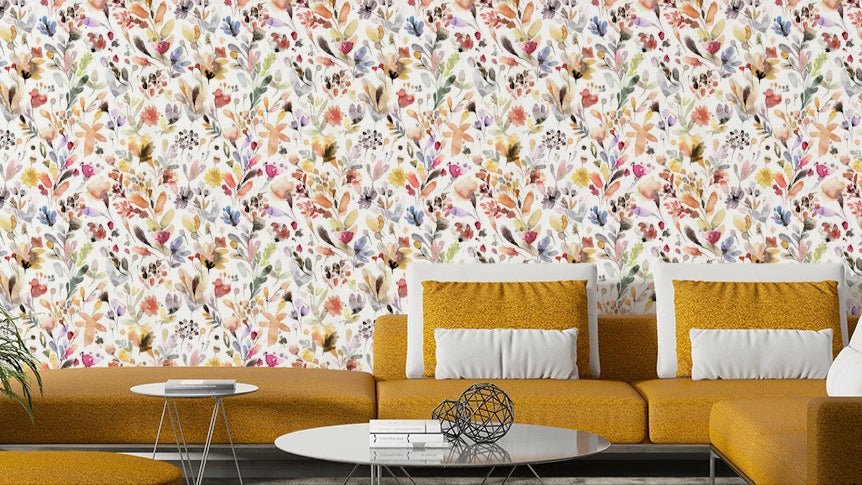 Wildflower watercolor wall mural GD765

