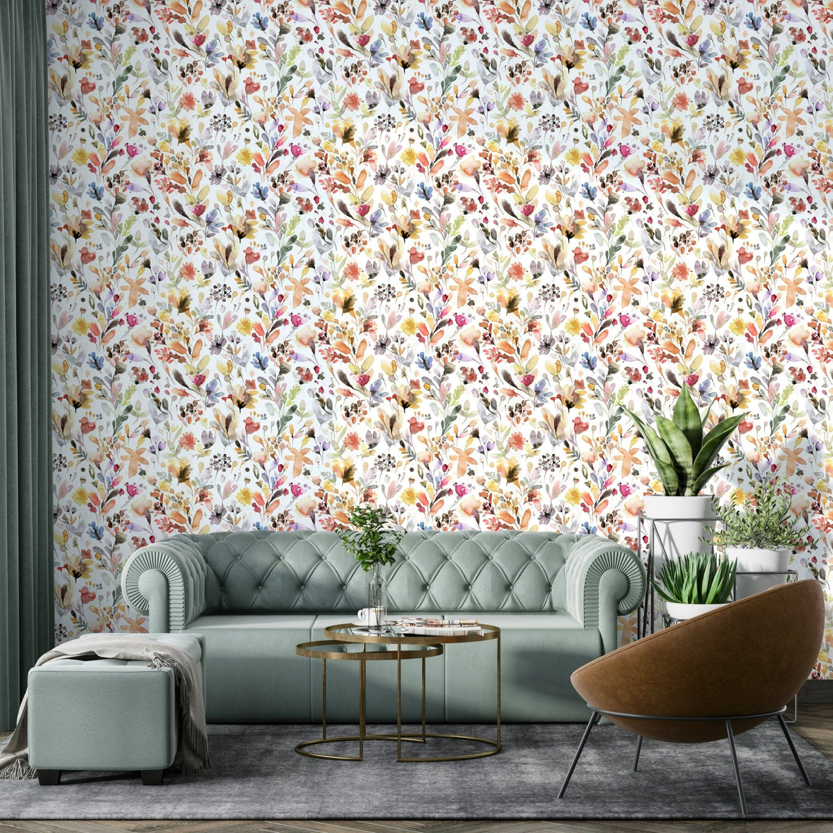 Artistic ink flowers wall art GD765

