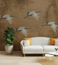 The birds are drawn in a stylized, artistic way.

