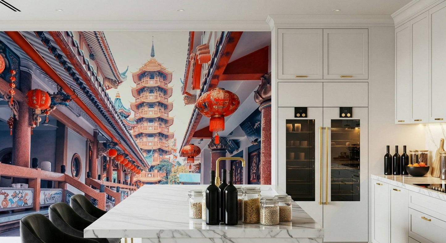 Asian Temple Vista Wall Mural