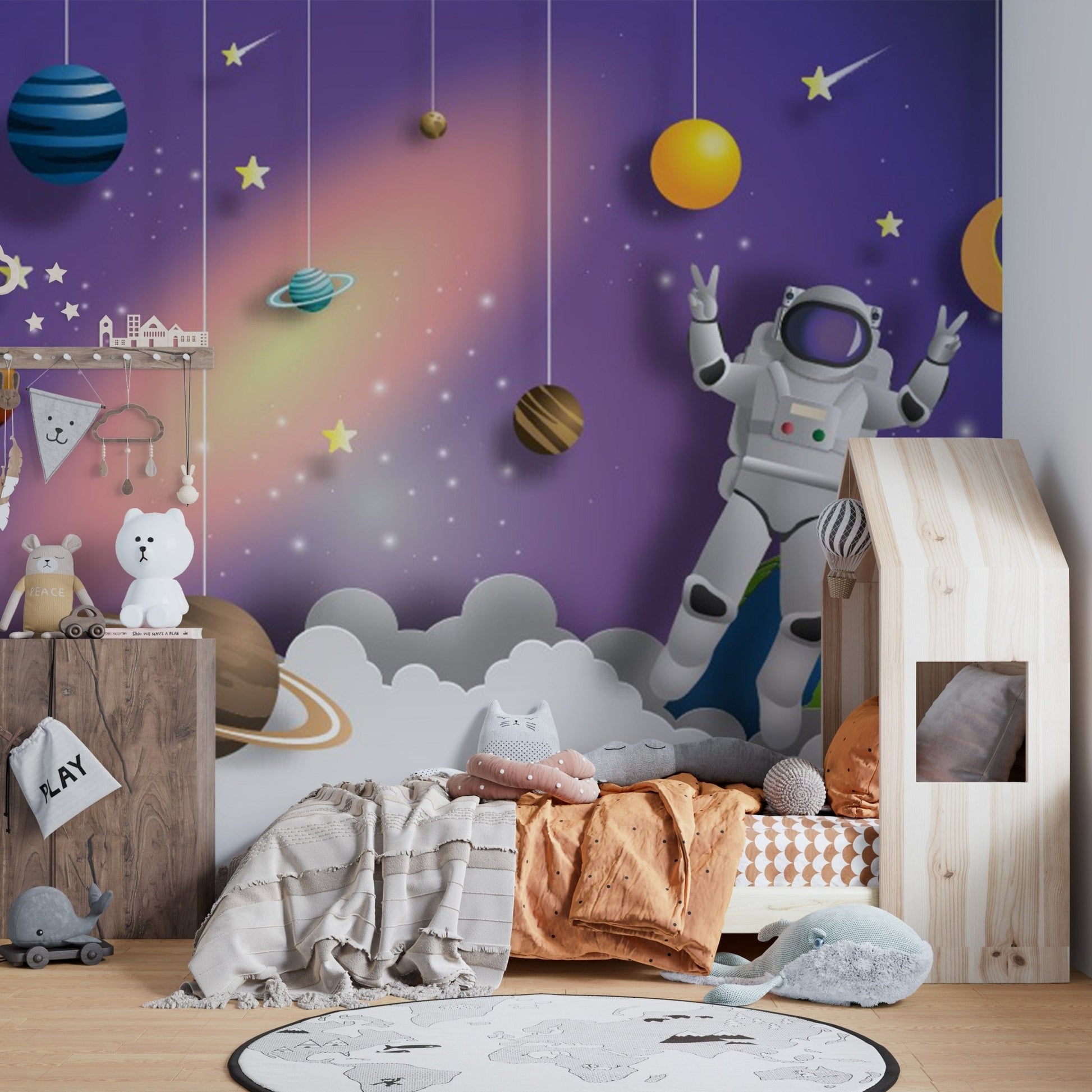 Floating astronaut in universe wallpaper A781