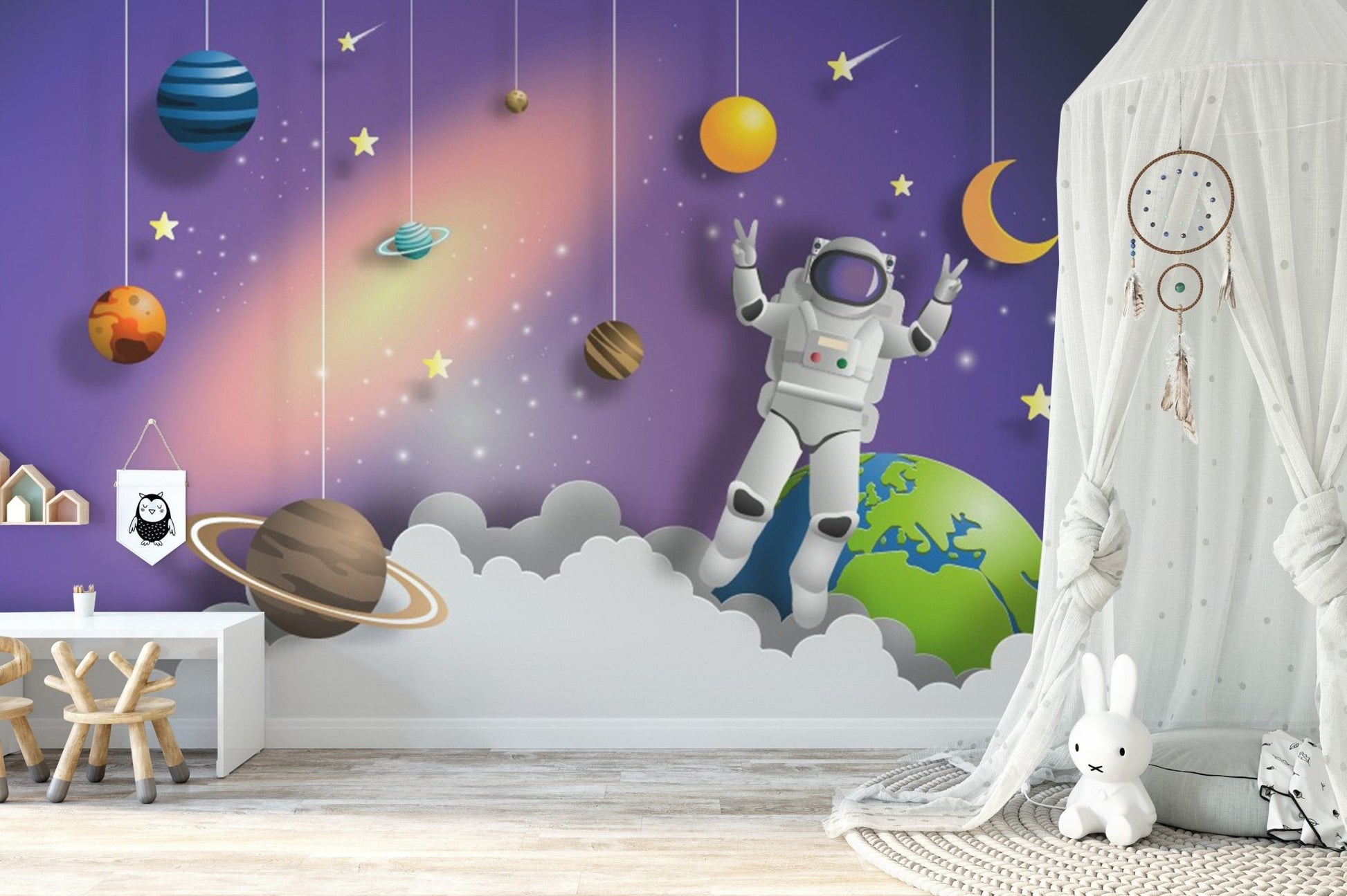 Earth view from orbit astronaut mural A781