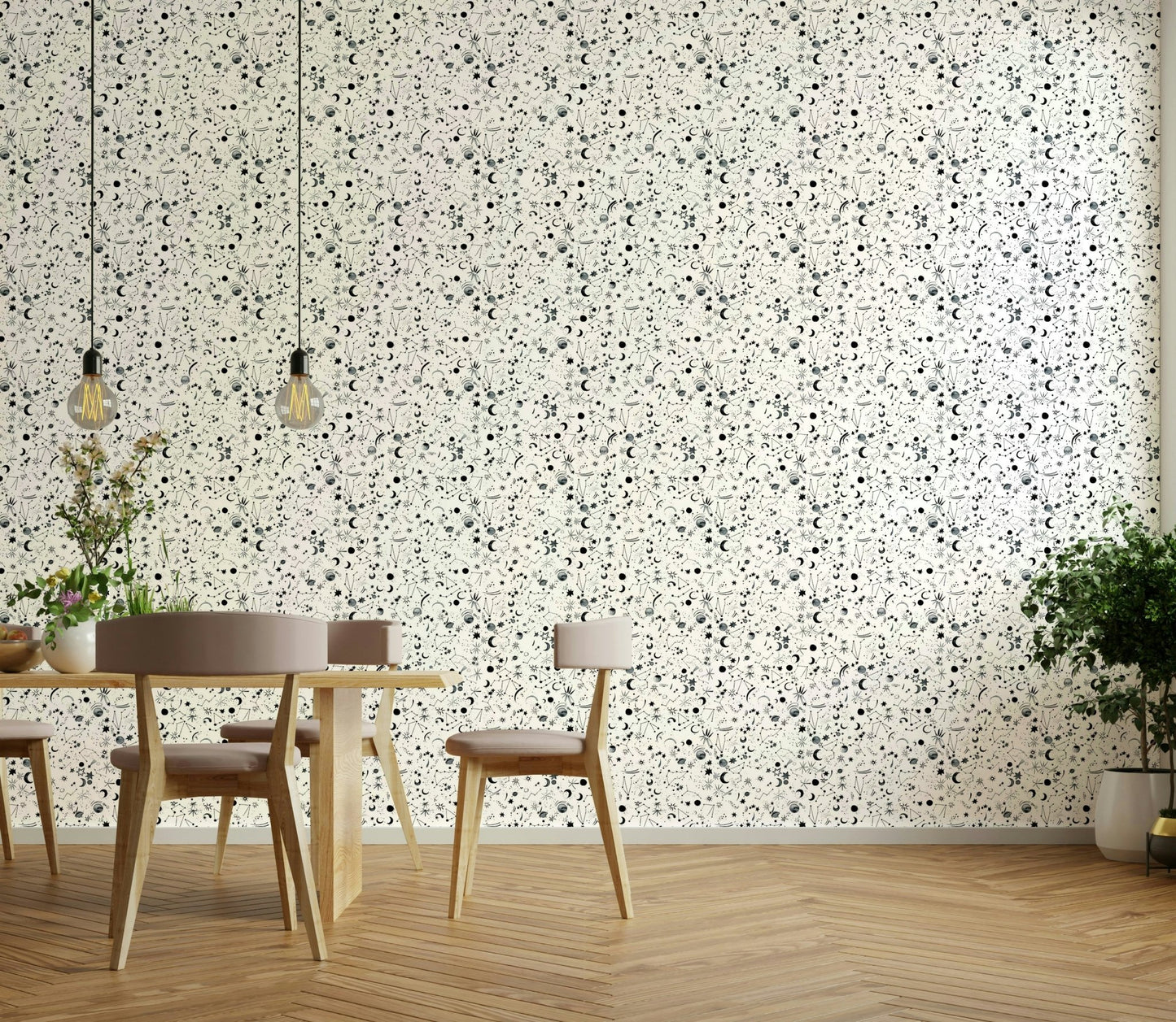 Star and moon wall mural

