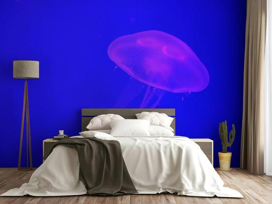 A beautiful aquarium scene wallpaper mural with colorful fish., GD4734