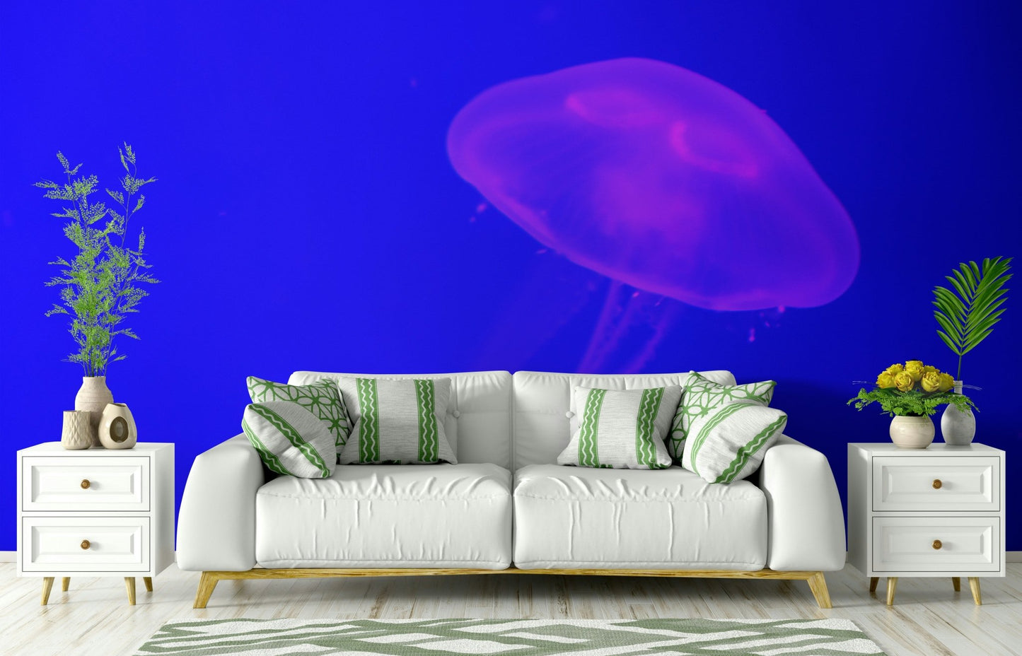 A classic fish tank wallpaper for walls with a vibrant theme.

