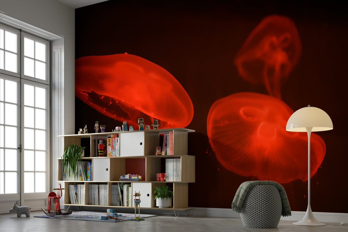 A beautiful aquarium scene wallpaper mural with colorful fish., GD4733