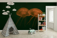 A calming abstract water wallpaper mural that defines a space.

