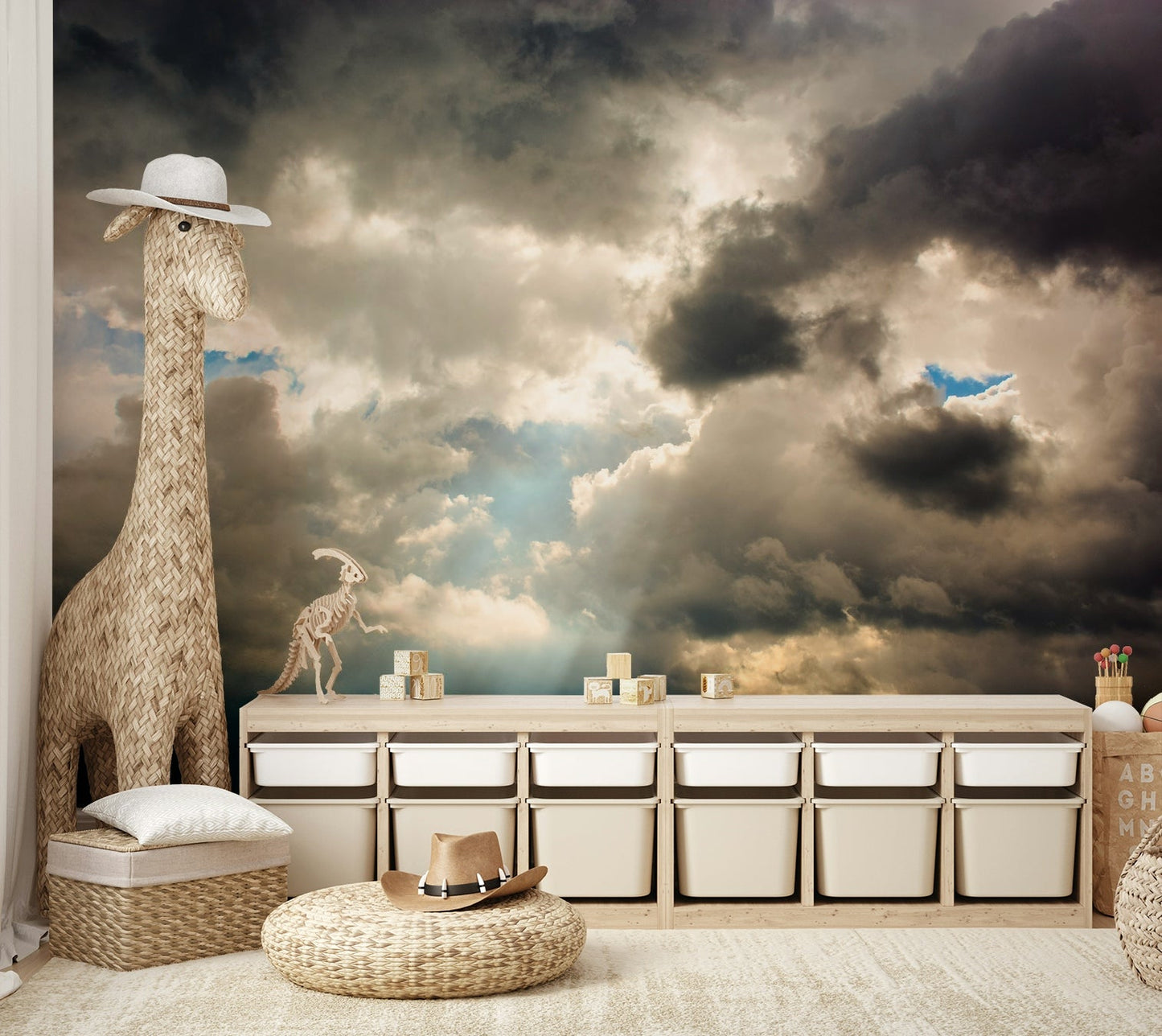 A peaceful abstract gradient mural on decorative wallpaper., GD4857