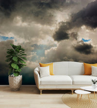 A graceful subtle tone wall mural in cool, tranquil colors., GD4857