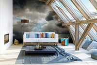 An artistic soft focus mural on minimalist wallpaper., GD4857