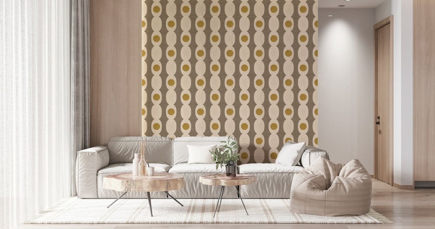 Sophisticated link Atomic Age Beige Abstract Wallpaper, GD6528