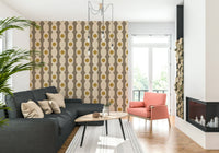Bold wall decor Atomic Age Beige Abstract Wallpaper panel, GD6528