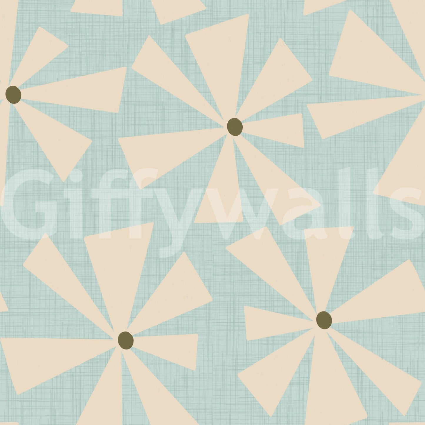 'Atomic Petals' floral paper, a discombobulating mid-century aesthetic.