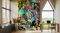 A beautiful abstract art wallpaper mural with fluid, organic lines.