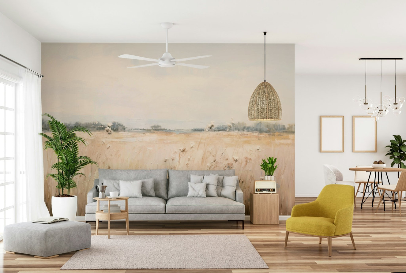 August wall mural with soft light

