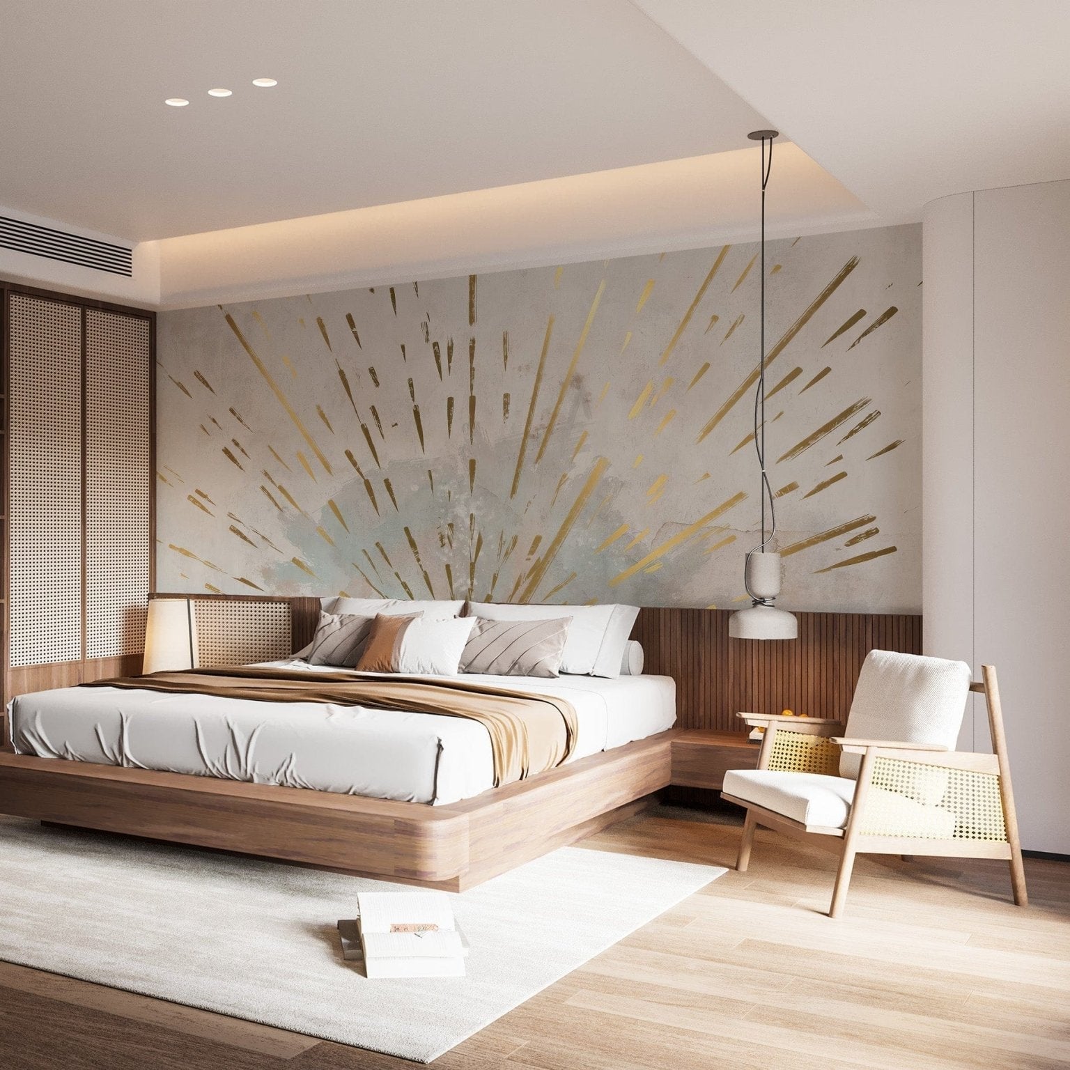 Serene Aurora Gleam wallpaper for a calming bedroom vibe, C340