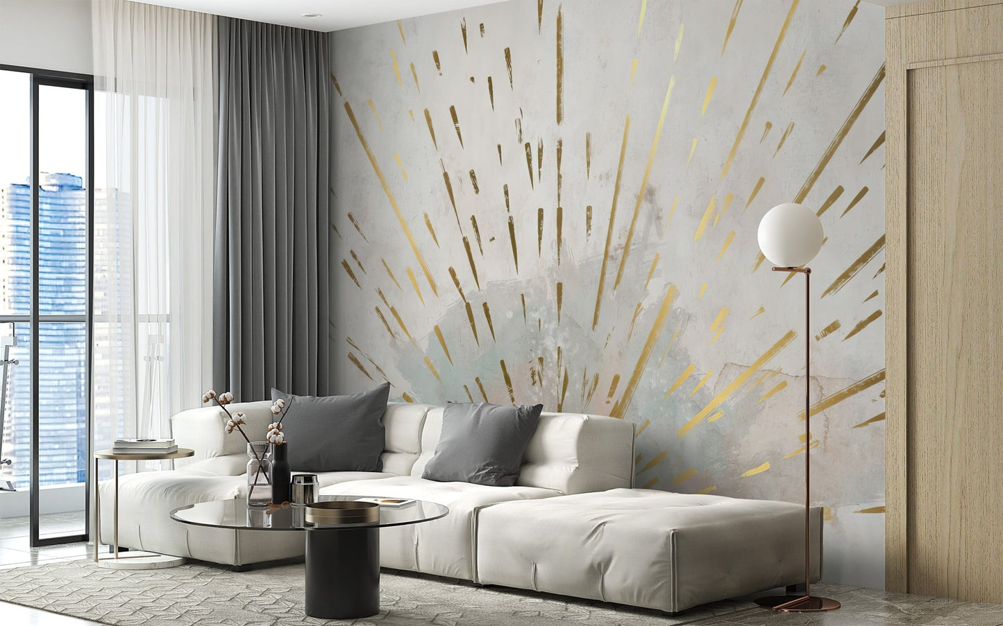 Aurora Gleam wallpaper is perfect for inspiring living room decor, C340