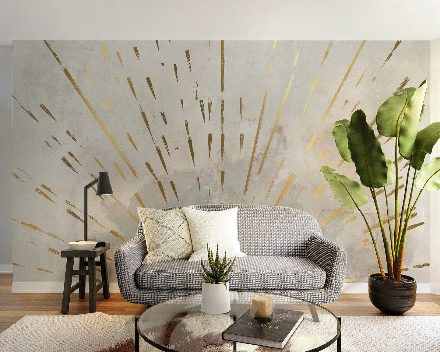 Aurora Gleam wallpaper transforms your living room walls, C340