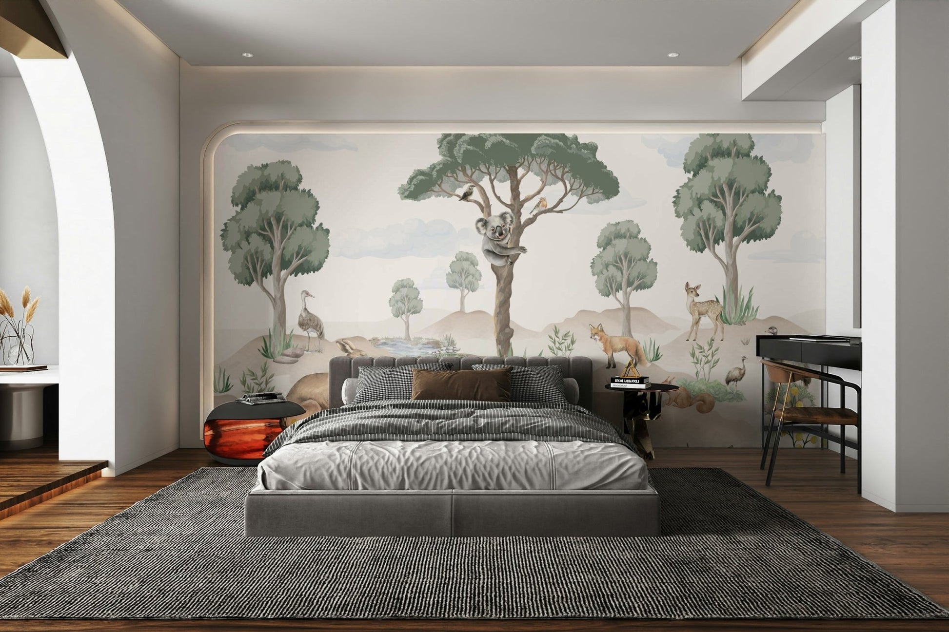 A few small flowers are growing on the ground.

