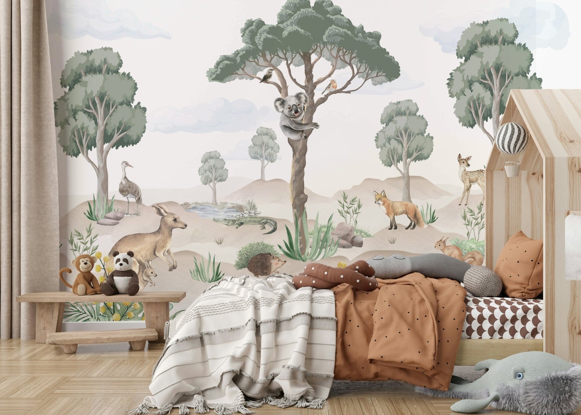 The composition is balanced and has a playful, yet serene feel.
