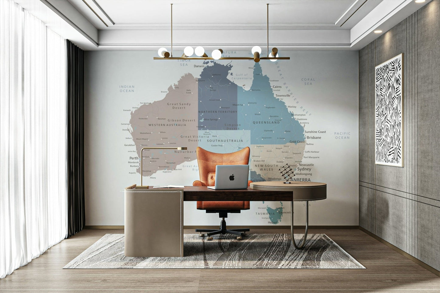 The composition is a wide view of the continent.

