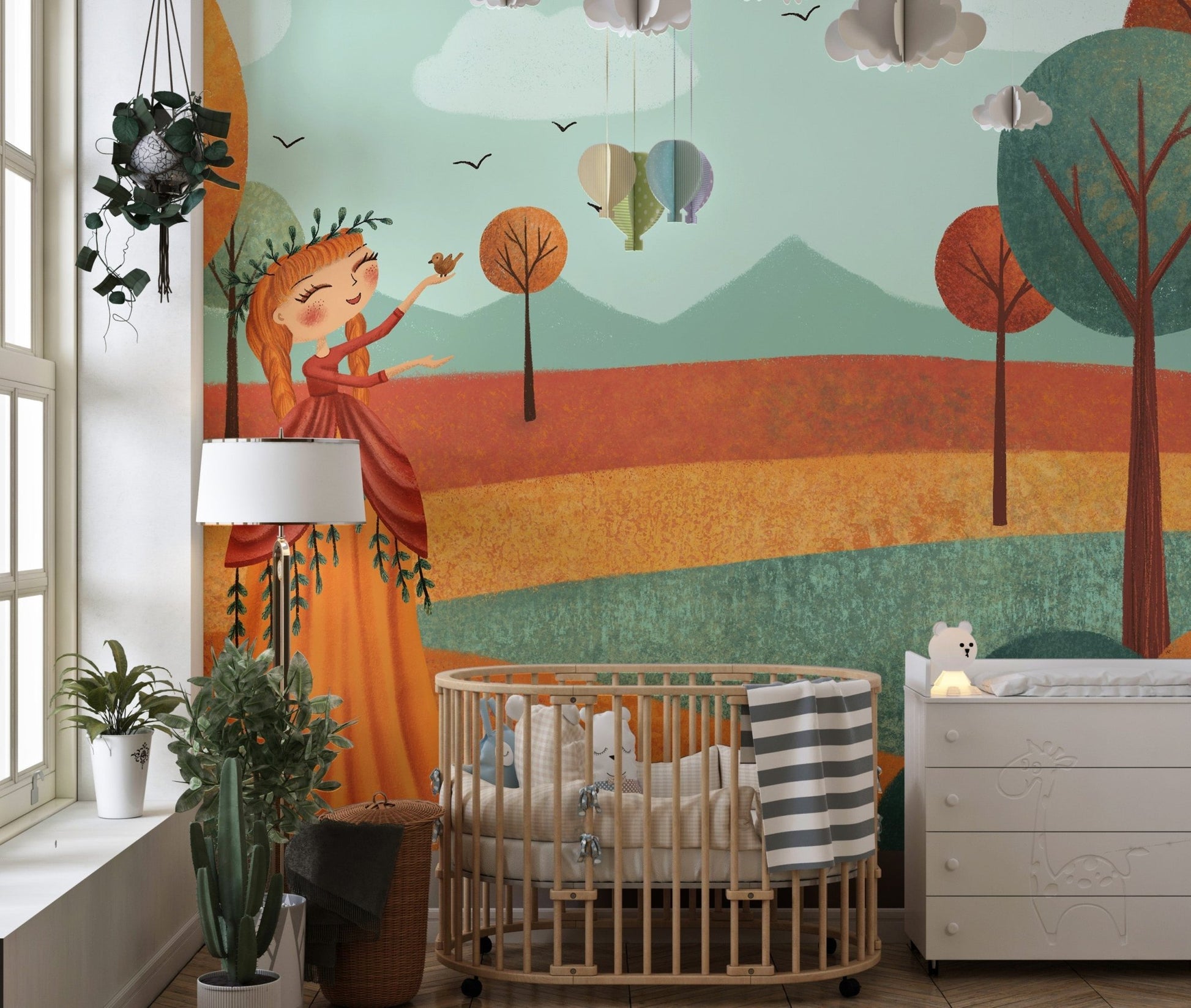 Autumn Barbie fairy girl wallpaper for rooms