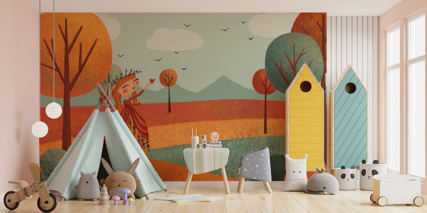 Autumn Barbie Landscape Fairy Girl Wallpaper - Giffywalls