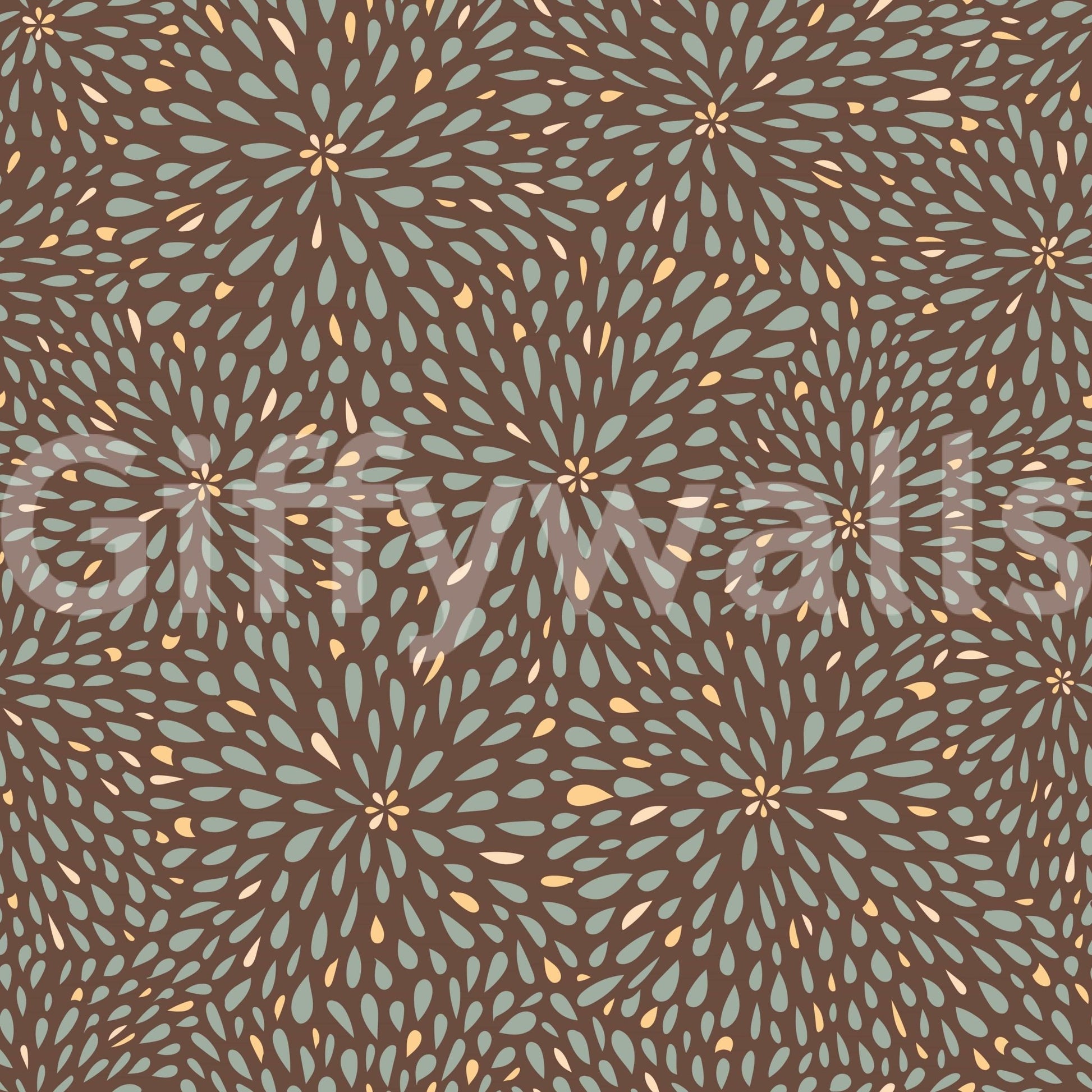Repeating fan pattern, Autumn Burst Wallpaper, statement piece for living room., GD6631