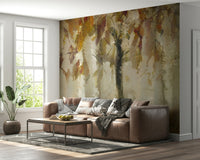 A contemplative misty forest wallpaper mural for a feature wall., GD5629