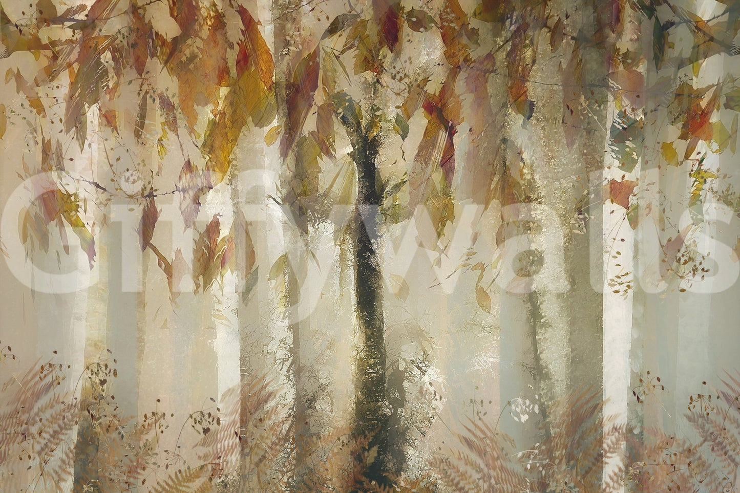A high-quality minimalist tree wall mural for walls., GD5629